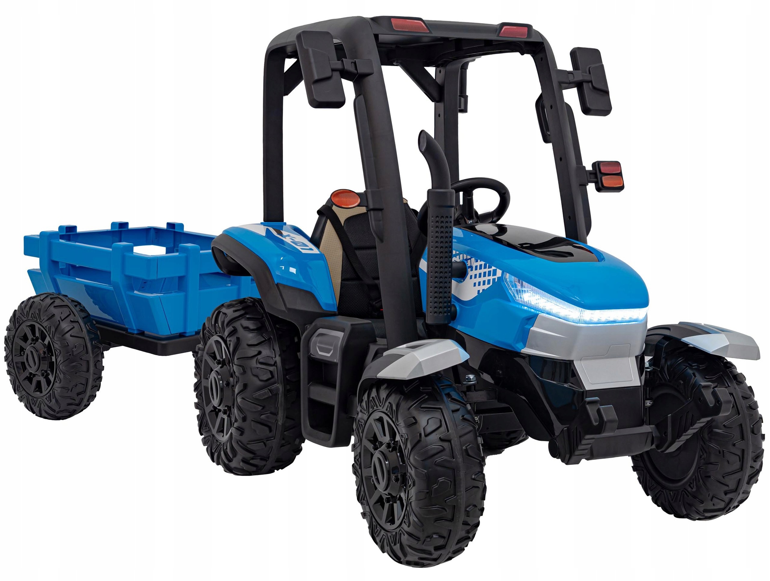 Duży Traktor Blast Z Przyczepką Kabiną 2x200W 24V/9Ah Led Pilot Pokrowiec