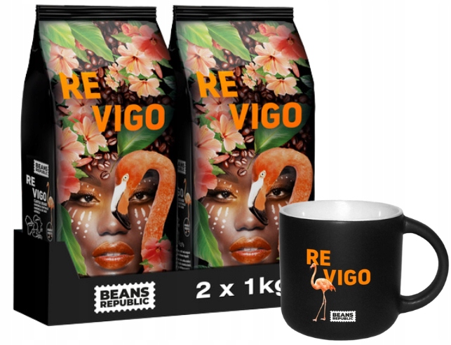 Levně Set Káva zrnková Beans Republic Revigo 2x1 kg hrnek Bonus
