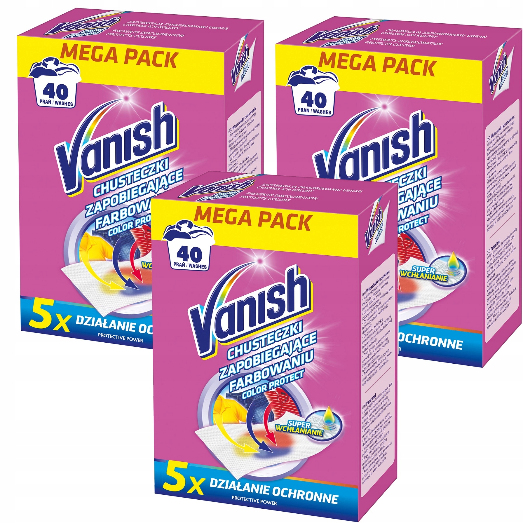 

Vanish Color Protection Chusteczki 40 Prań x3