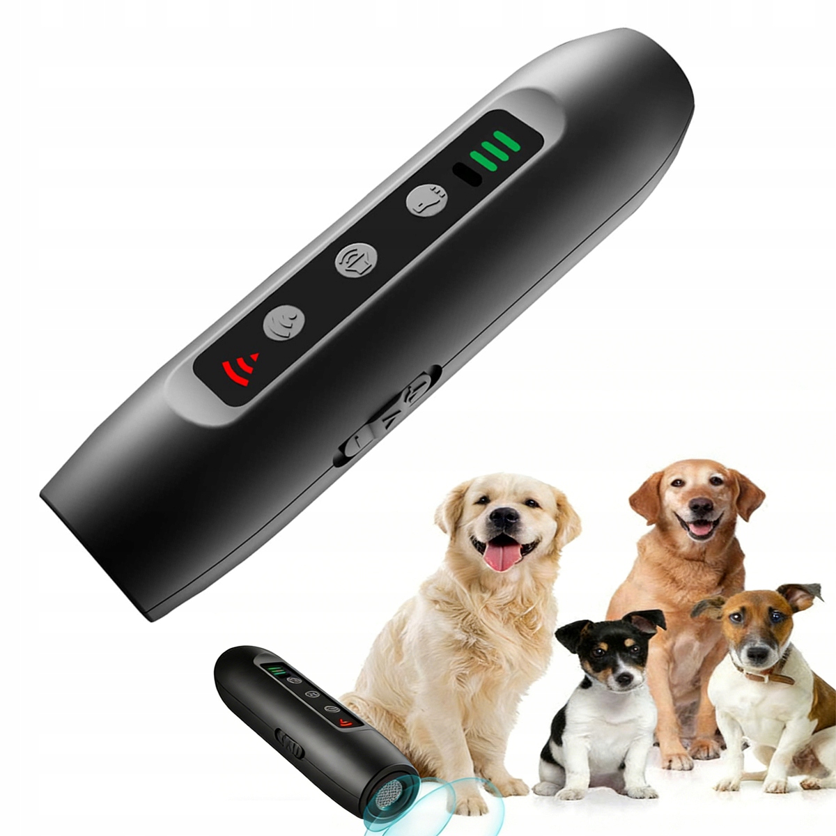 Levně Ultrazvukový elektrický odpuzovač psů Treser s Led svítilnou