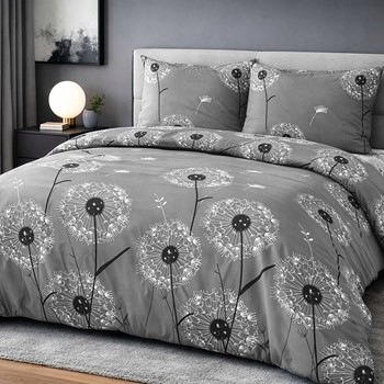 Pościel bawełniana 200x220 dmuchawce na szarym tle 100% Bawełna 71504/1