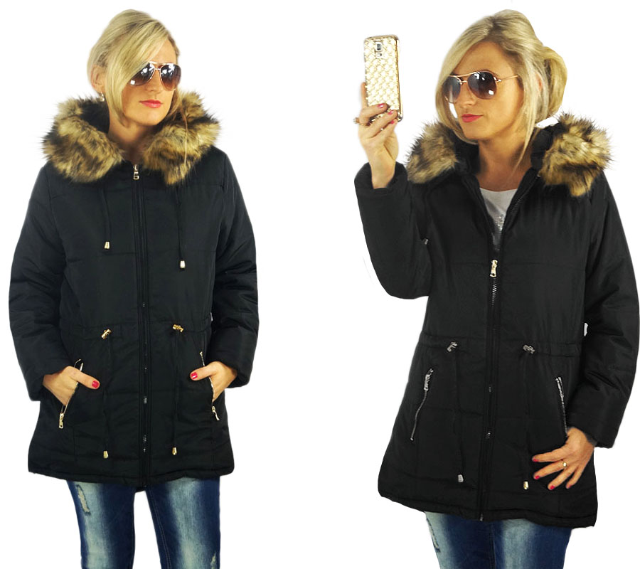 Asymetrická Bunda Na Kožešině Parka Zima 2XL/44