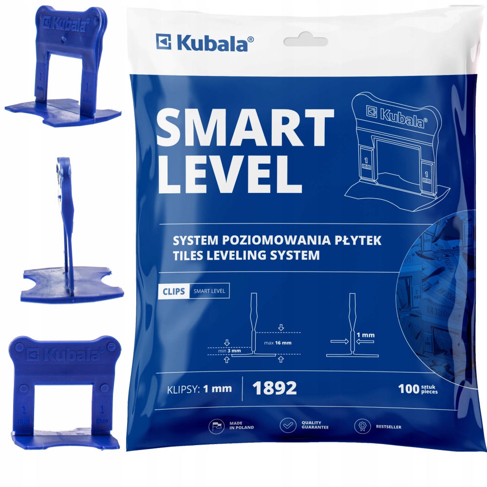 

Kubala 1892 System Poziomowania Klipsy 1mm 100szt.