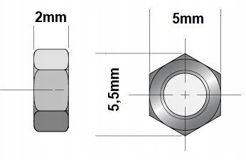Nakrętka 6-kątna M2,5 Biały Ocynk 10szt. Producent Inna