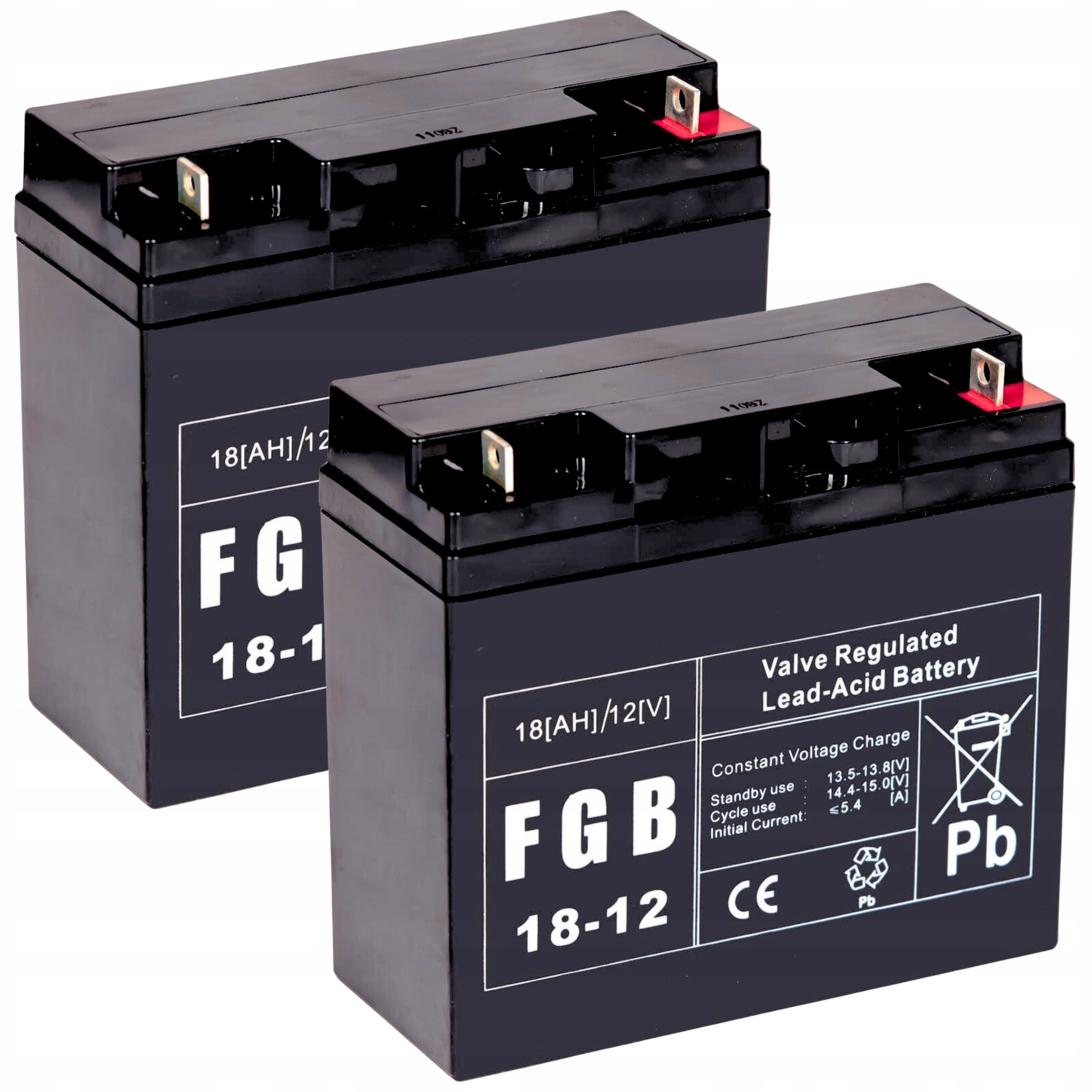 Sada 2 x akumulátor bezúdržbová baterie Fbg 12V 18Ah Agm Vrla pro centrální jednotky
