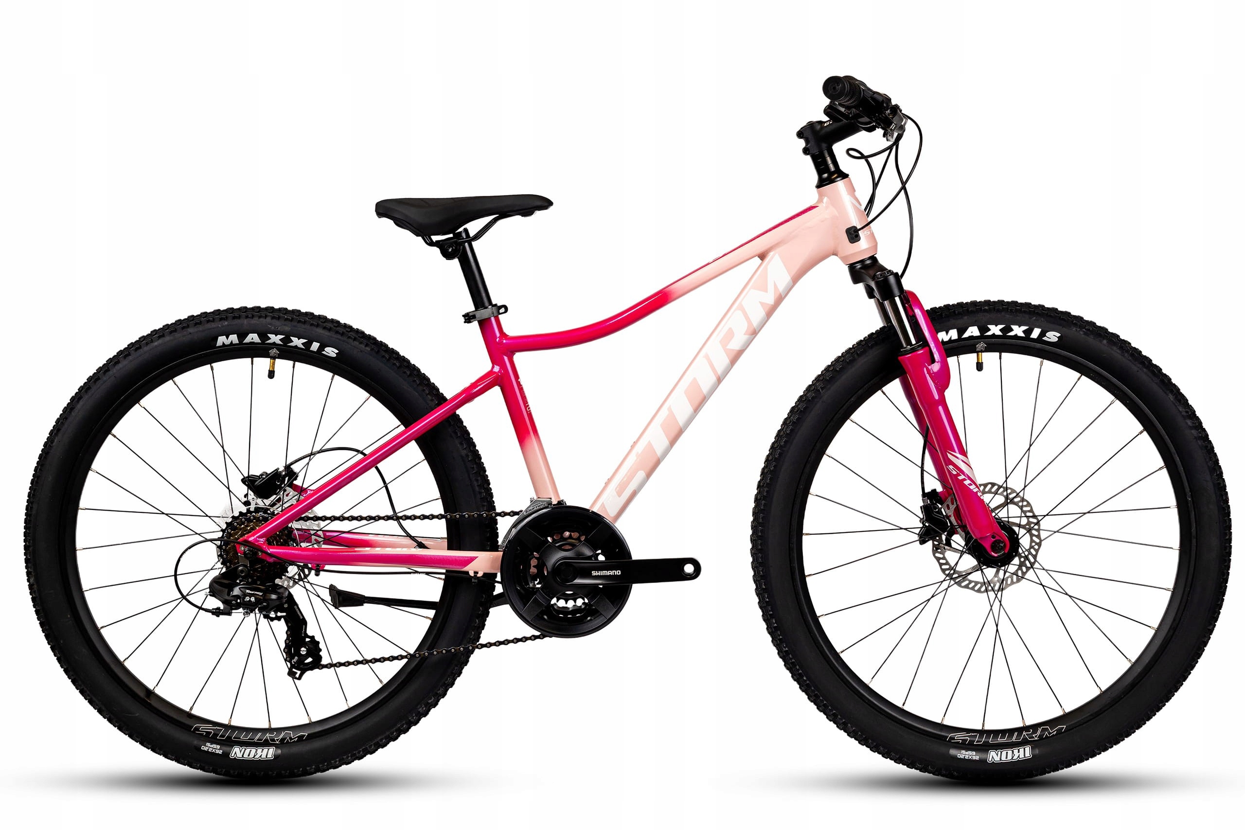 Rower 26 Storm Mtb Queen tourney 3x7 2HD 15" pudrowy róż z różem połys