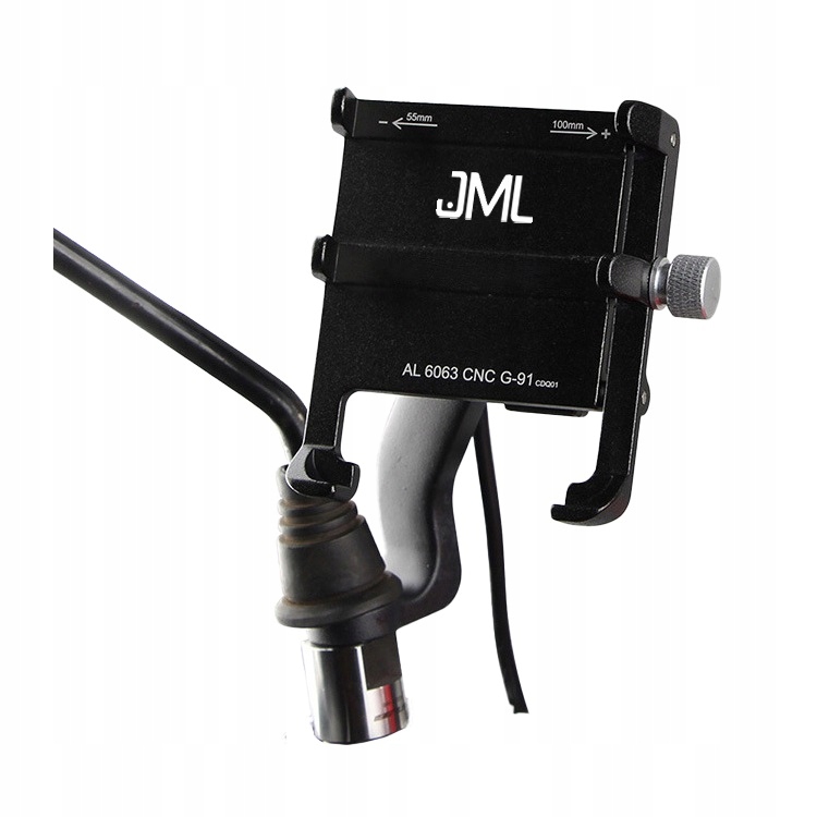 Aluminiowy uchwyt motocyklowy na telefon Jml z ładowarką output 5v/2,5A