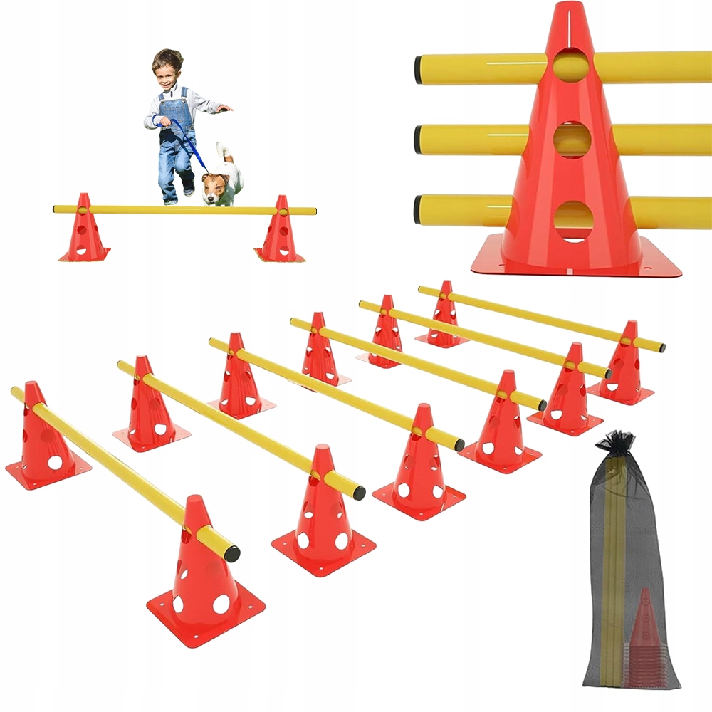 Zestaw Sportowy Pachołki I Tyczki Treningowe Dla Szkół Klubów Dzieci