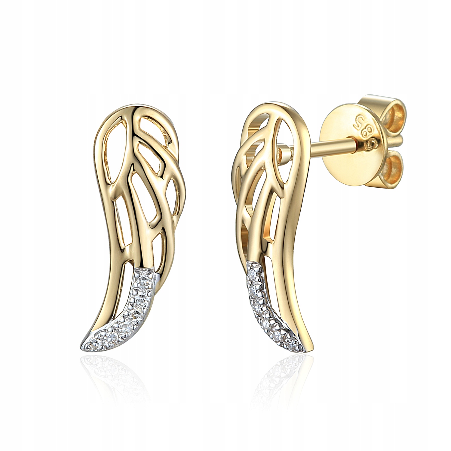 Náušnice zlaté Au 585 s diamanty E79528Y