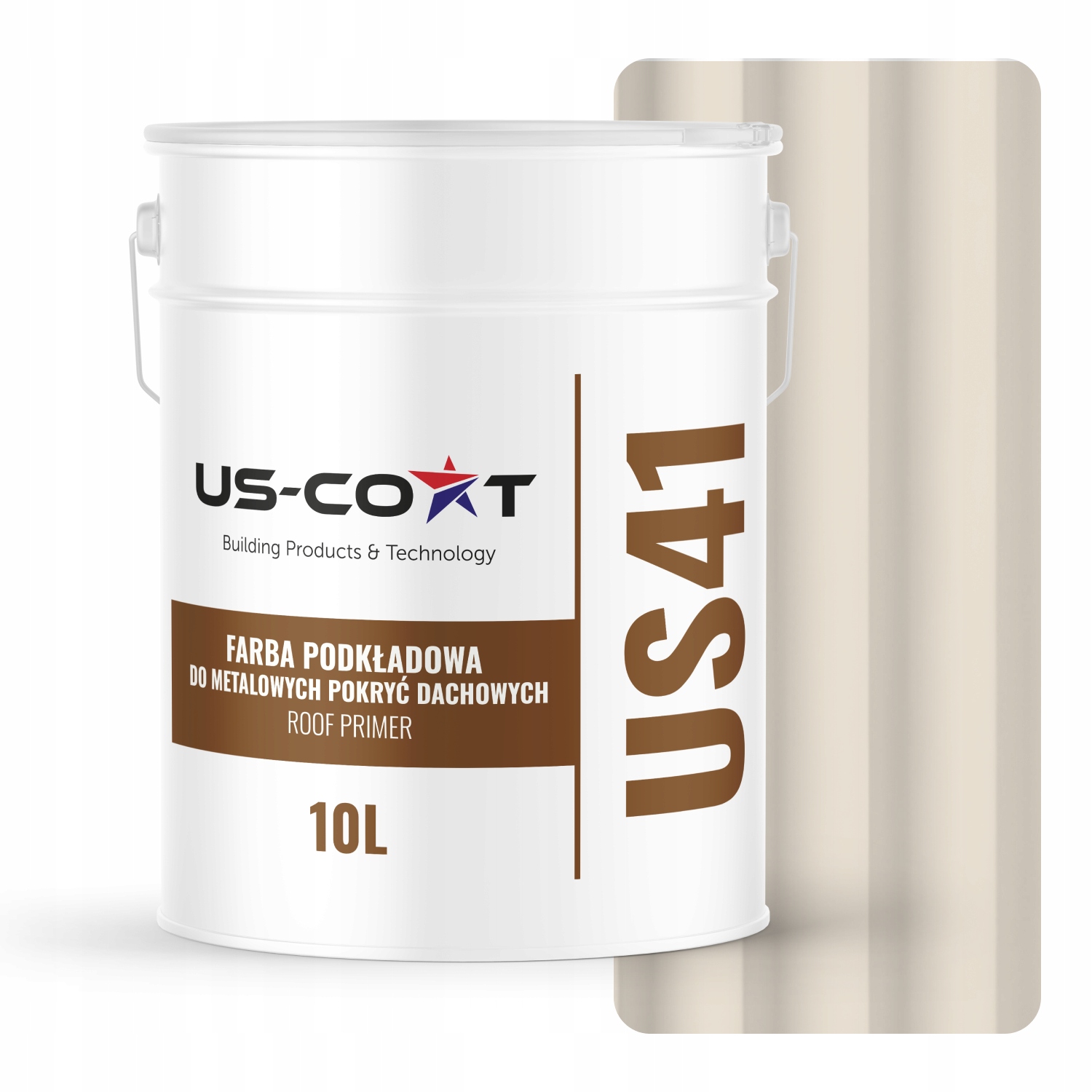 Farba Na Strechu Podkladová Plechová Pozinkovaná Oceľ Kov Krémový Ral 9001 10 L Mat