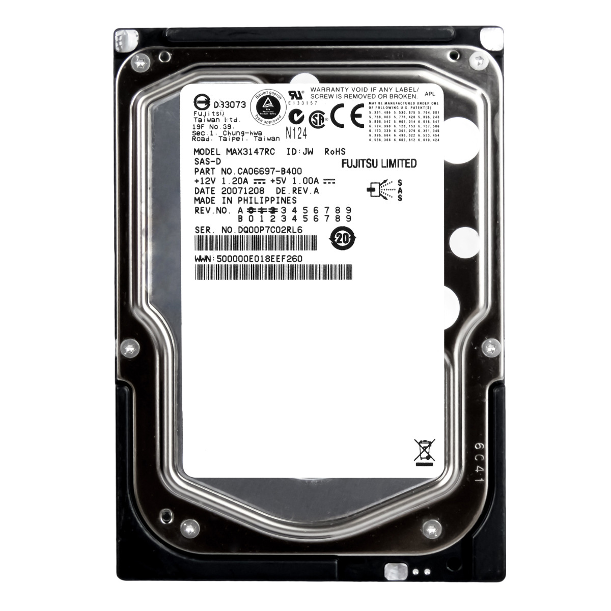 Fujitsu 146GB 15K 16MB Sas 3.5'' MAX3147RC