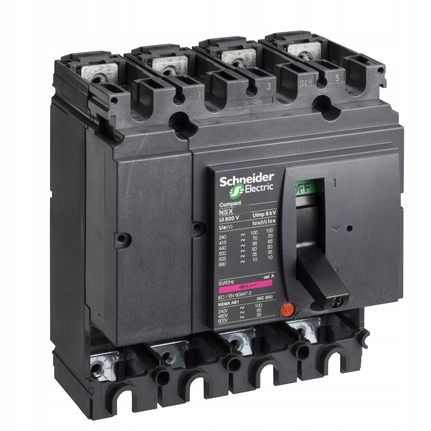 Baza wyłącznika Compact NSX100N 4P, bez zabezpieczenia, LV429011, Schneider