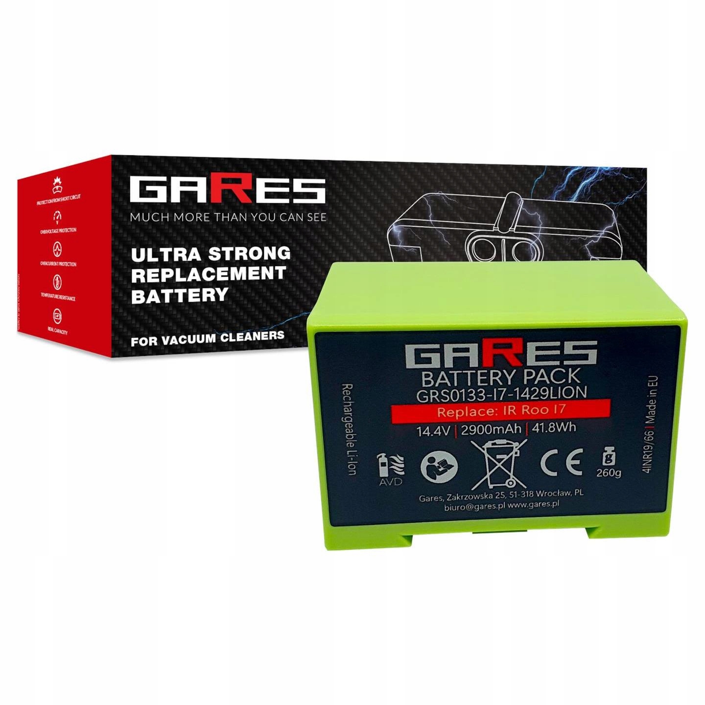Akumulátor Gares pro iRobot Roomba i7 i7+ i3 i3+ i4 i4+ 4624864 14,4V 2,9Ah