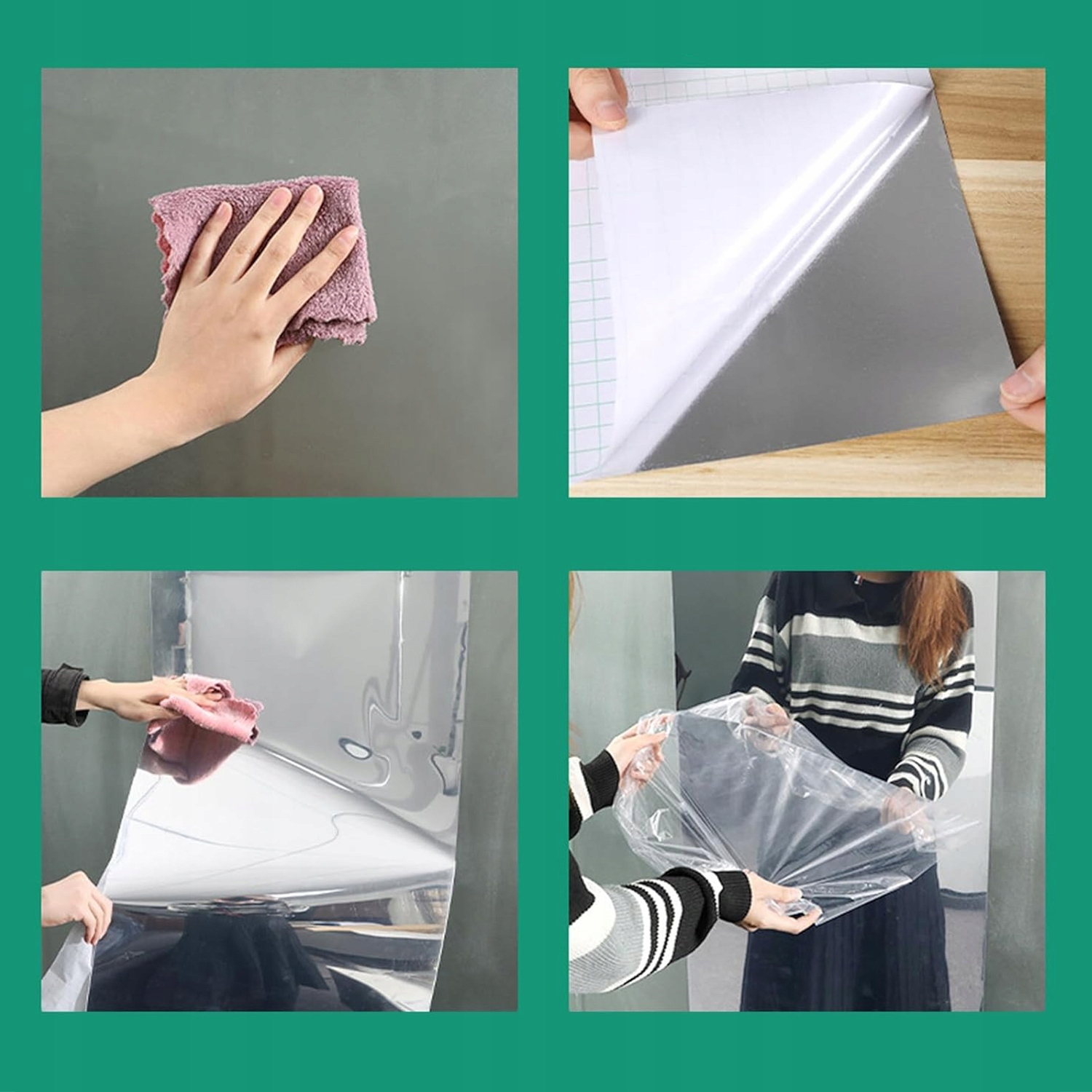 LUSTRO SAMOPRZYLEPNE FOLIA LUSTRZANA Z KLEJEM ROLKA 60x200cm Wykonanie gotowe