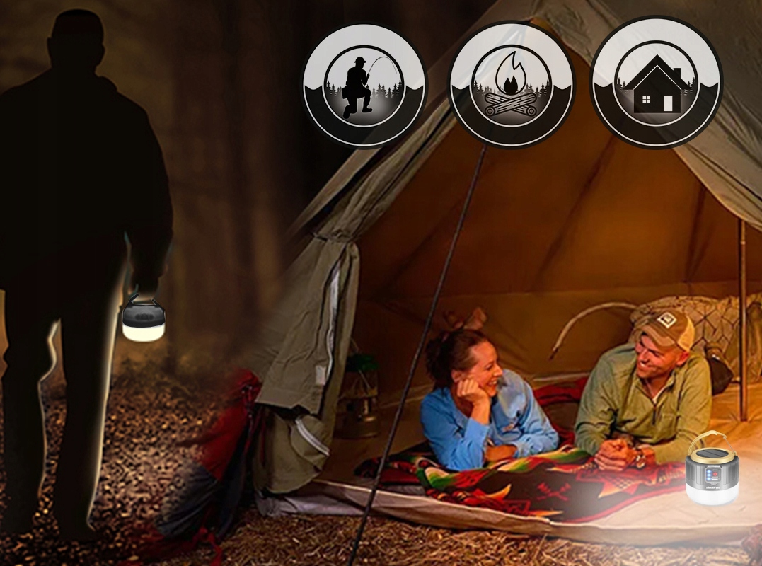 LAMPA LED OGRÓD TARAS BIWAK KEMPING NAMIOT SOLARNA Kod producenta deccamp09_bk