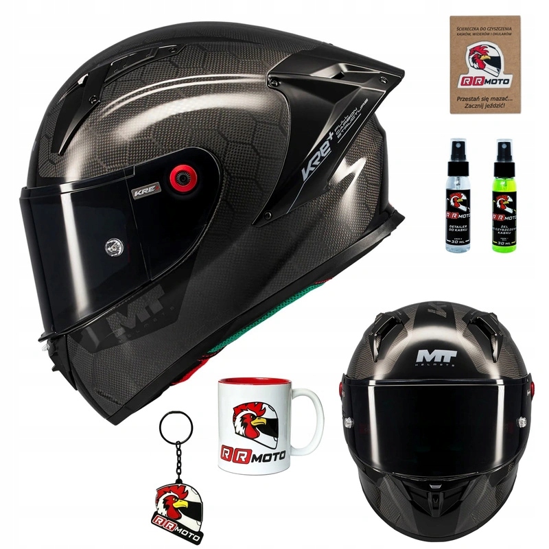 Motocyklová prilba plná Mt Kre+ S Pure Gloss Carbon/black Darčeky Pinlock
