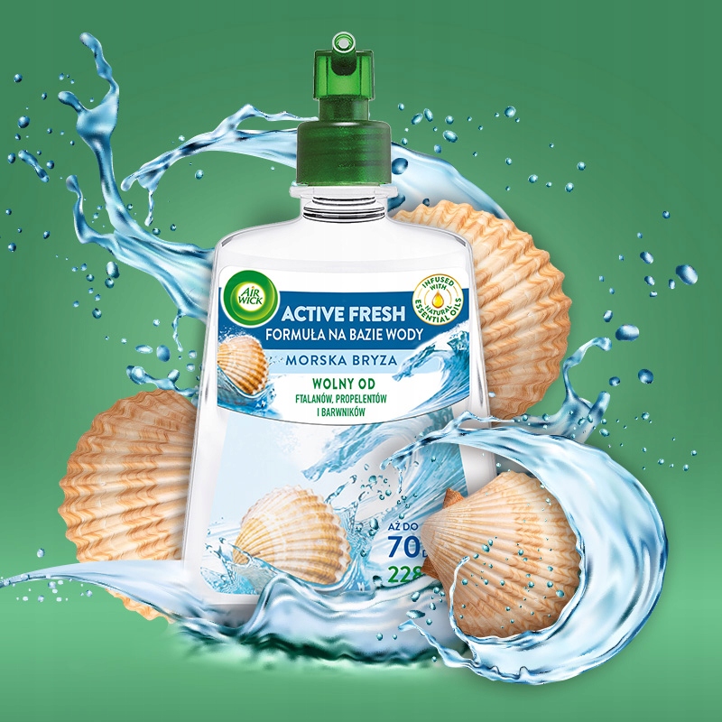 Air Wick Active Fresh Komplet Zestaw Morska Bryza + 4 Wkłady Mix Zapachów Typ do pomieszczeń