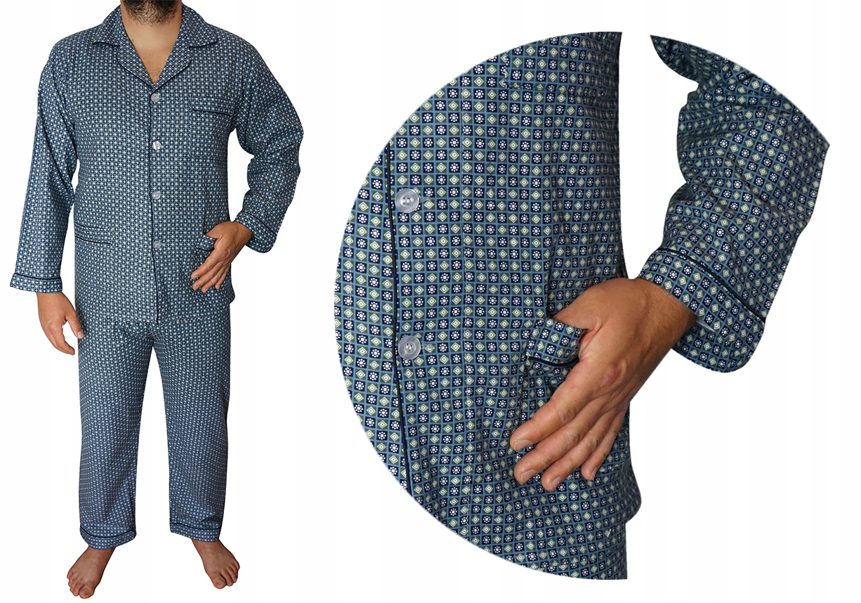 Pánské flanelové pyžamo s rozepínací bavlna a flanelem