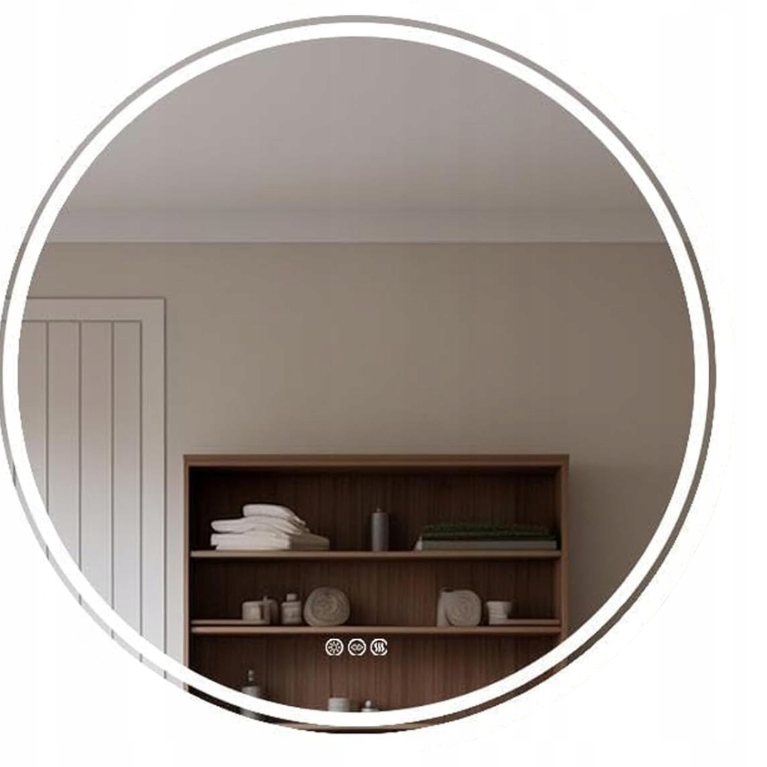 Kúpeľňové Zrkadlo Led Osvetlenie Okrúhle Dotykové 80 CM Luvodi Nástenné