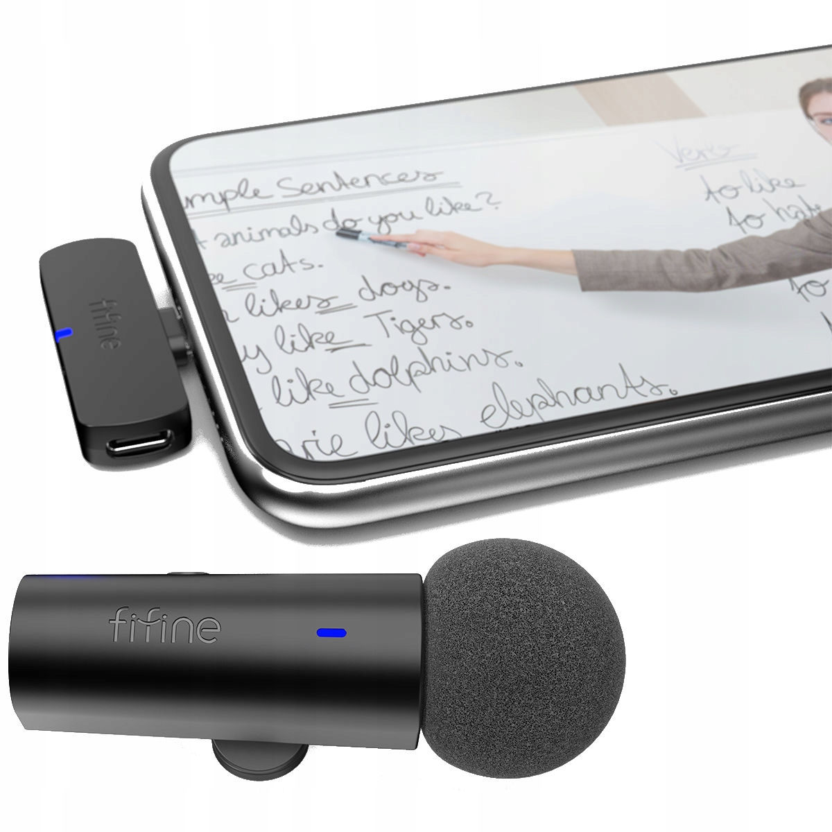 FIFINE M6 MIKROFON KRAWATOWY BEZPRZEWODOWY USB-C Stan opakowania oryginalne