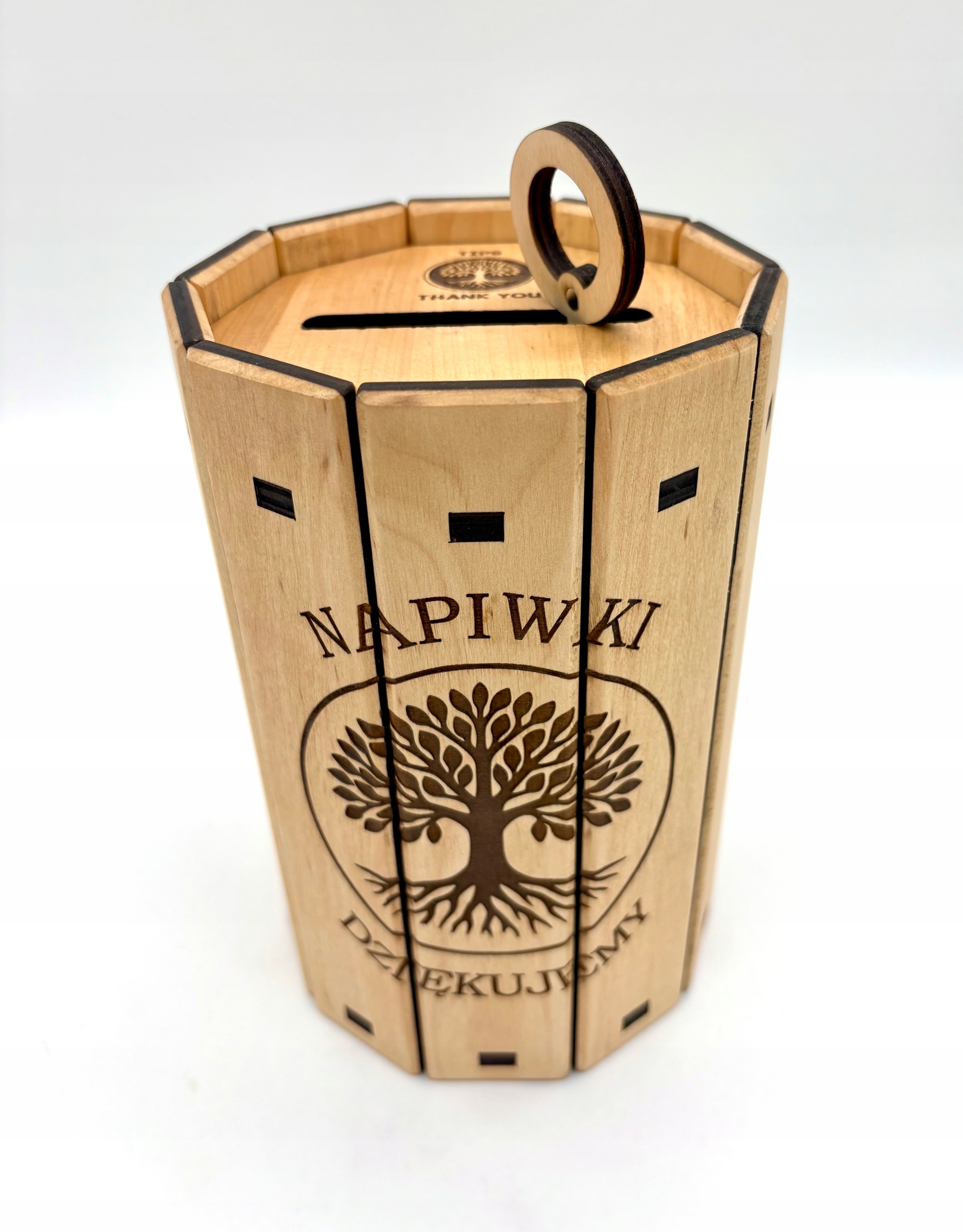Skarbonka na napiwki do baru, restauracji - drewniana, gastronomia