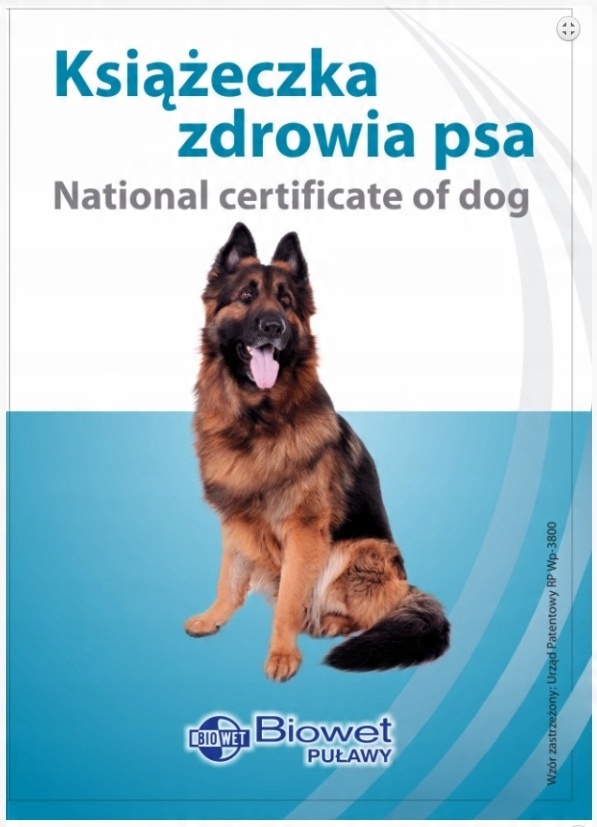

Książeczka zdrowia psa Bp owczarek niemiecki