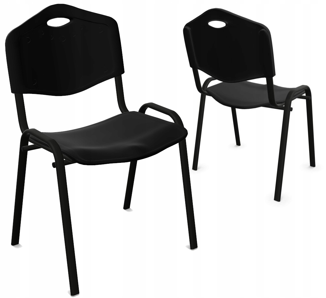 KRZESŁO DO POCZEKALNI PLASTIKOWE ISO-PL CZARNE NS