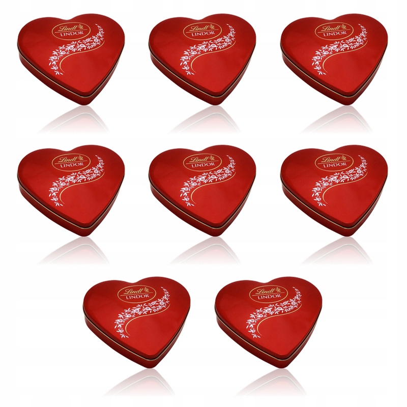 Lindt Lindor Milk Heart Tin 187g X8