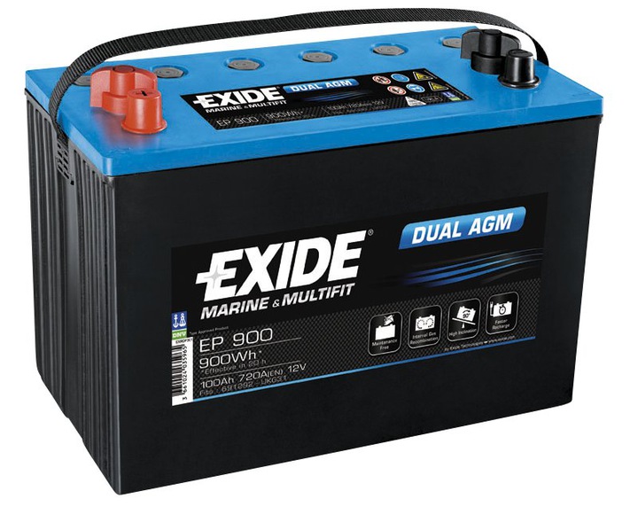 Аккумулятор 12V 100AH 720a Exide dual AGM EP900