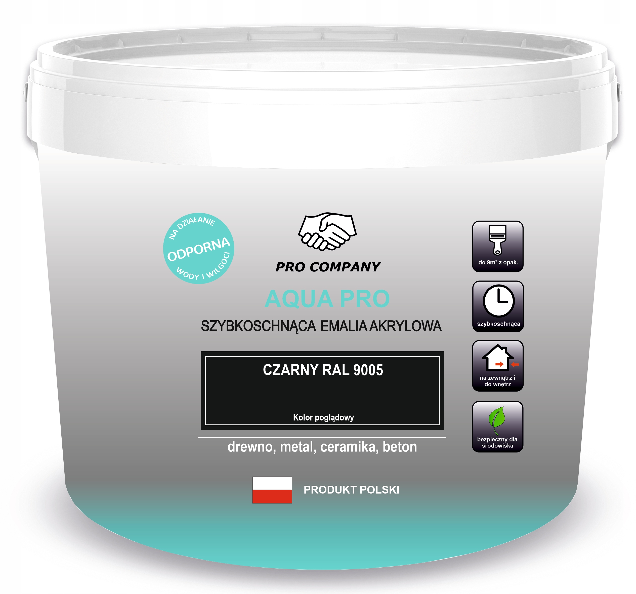 

Aqua Pro Emalia Szybkoschnąca 3L Czarny 9005