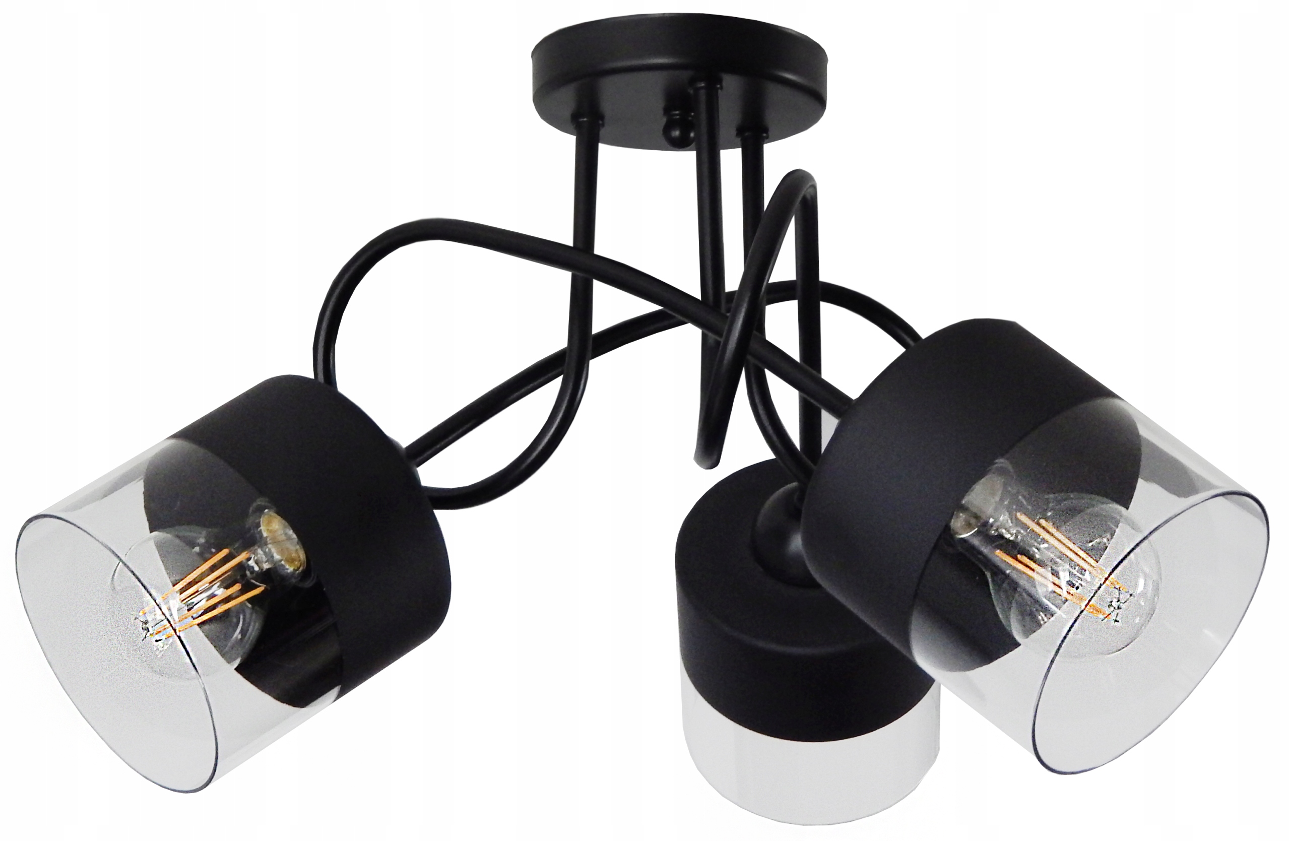 Závěsná Lampa Lustr Stropní Svítidlo Stropní Led 3XE27 Skleněná Stínítka Moderní