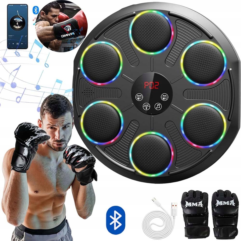 Hudební Boxovací Stroj 1200MAH, 12 Režimů Bluetooth Rukavice Pro Děti
