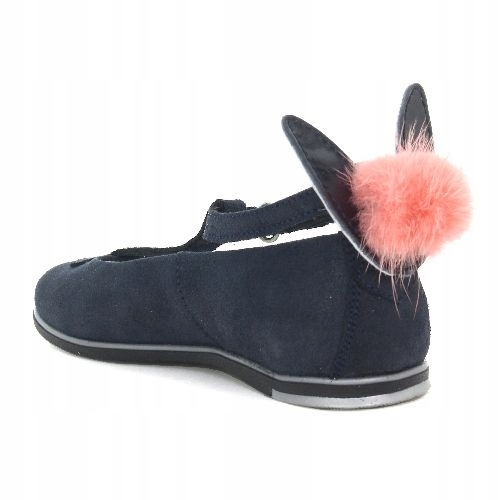 Półbuty wizytowe BARTEK dla dziewcząt granatowe r.36 Materiał nubuk