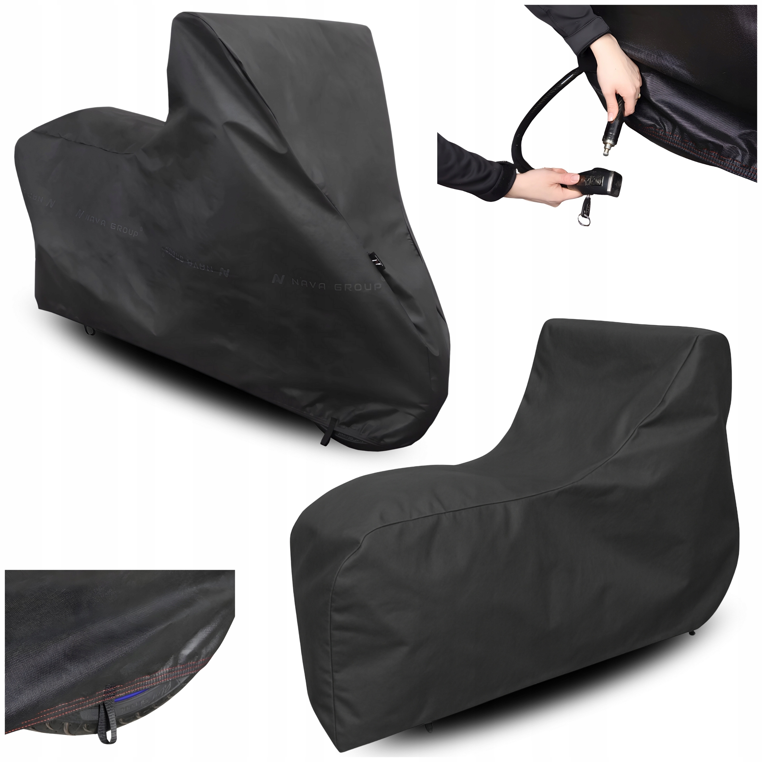 Obal na motocykl M 200x120 Plachta Motor Spona Stahovák Ochrana proti Uv záření