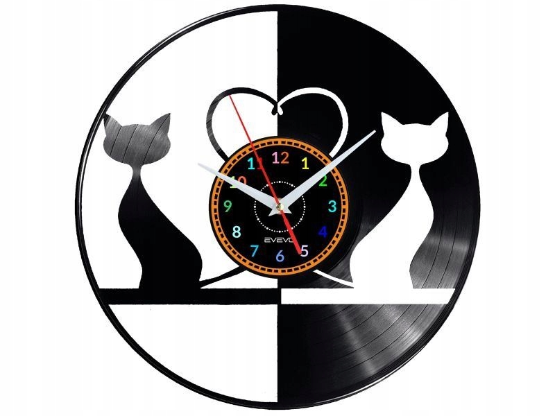 Kočka Kočky Předseda Nástěnné Hodiny Vinylová Deska Dárek K Narozeninám Pro Ni