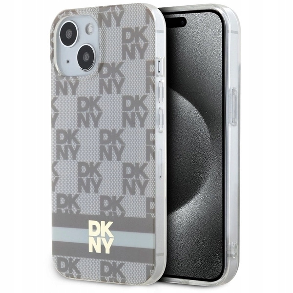 Pouzdro Dkny IML Checkered Mono Pattern & Printed Stripes MagSafe pro iPhone 15