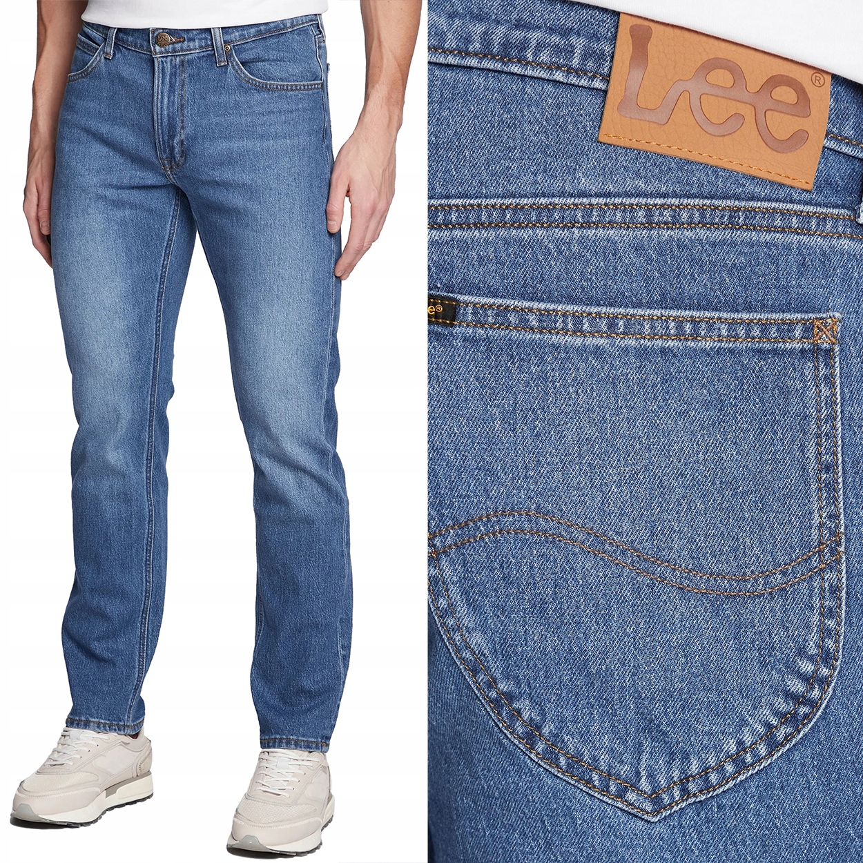 Lee Daren Zip Fly Azure Blue Džíny jednoduché pánské džínové kalhoty W31 L32