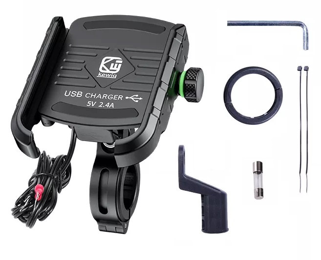 UCHWYT MOTOCYKLOWY NA TELEFON ŁADOWARKA QC 3.0 USB