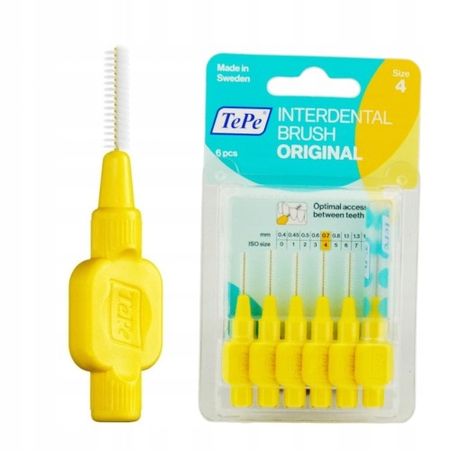 Szczoteczki międzyzębowe z bioplastiku TePe Original 6 szt. żółte 0.7 mm