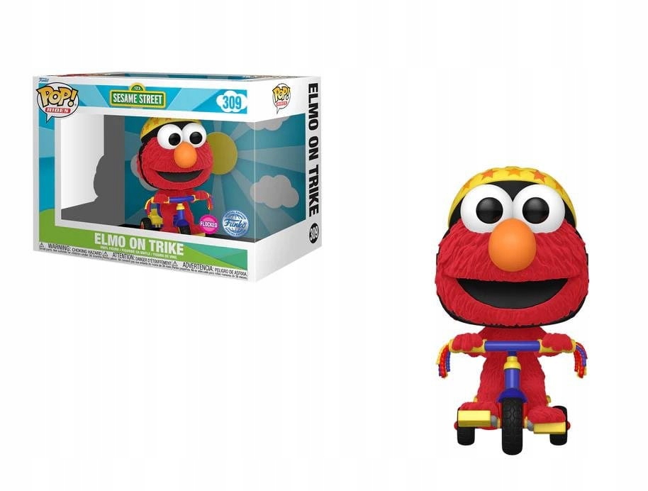 Funko Pop! Rides: Sezamová ulice 123 Elmo na tříkolce (Flocked) #309 (Exkluzivní