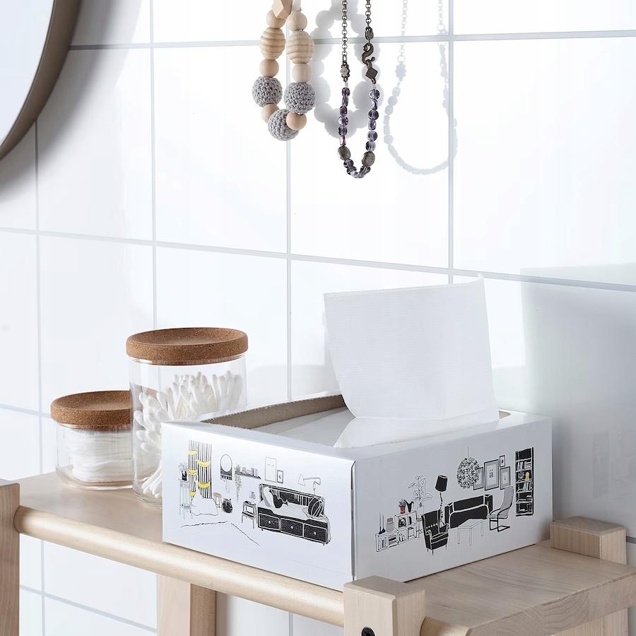 SERWETKI PAPIEROWE BIAŁE W BUDEŁKU 16x32cm FAMILJ Długość 32 cm