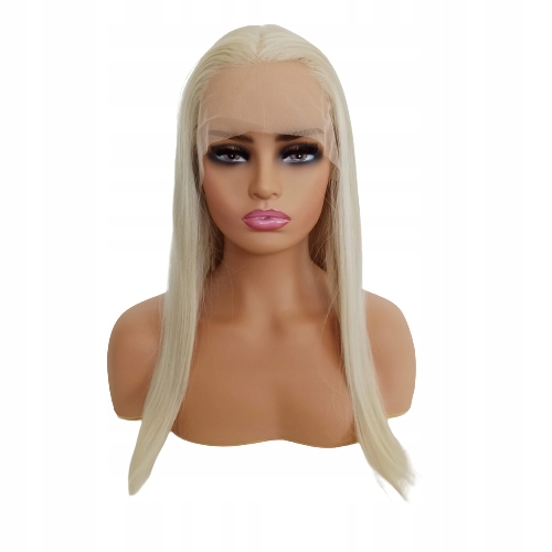 Paruka Lace Front platinová blond 55 cm platinová čepička Bonus