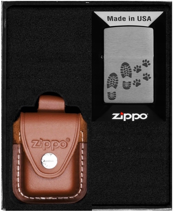 Sada Zippo Zapalovač Footprints Design Dárková sada No2