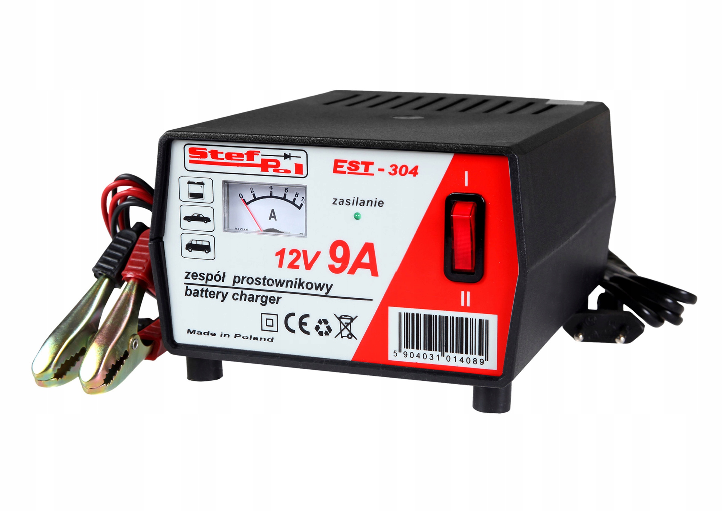 

Prostownik Stef-pol EST-304 9A 12V (34-90Ah)