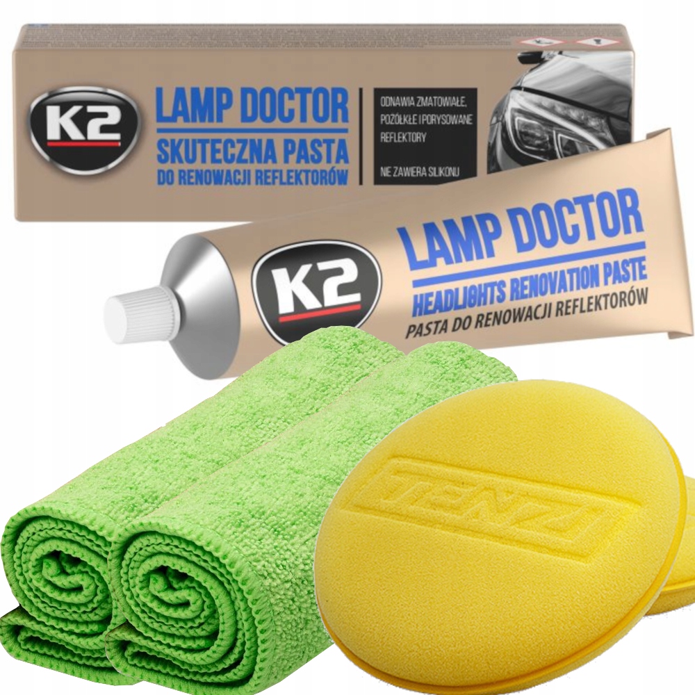 Zestaw Pasta Polerska Renowacja Do Polerowania Regeneracji Reflektorów Lamp
