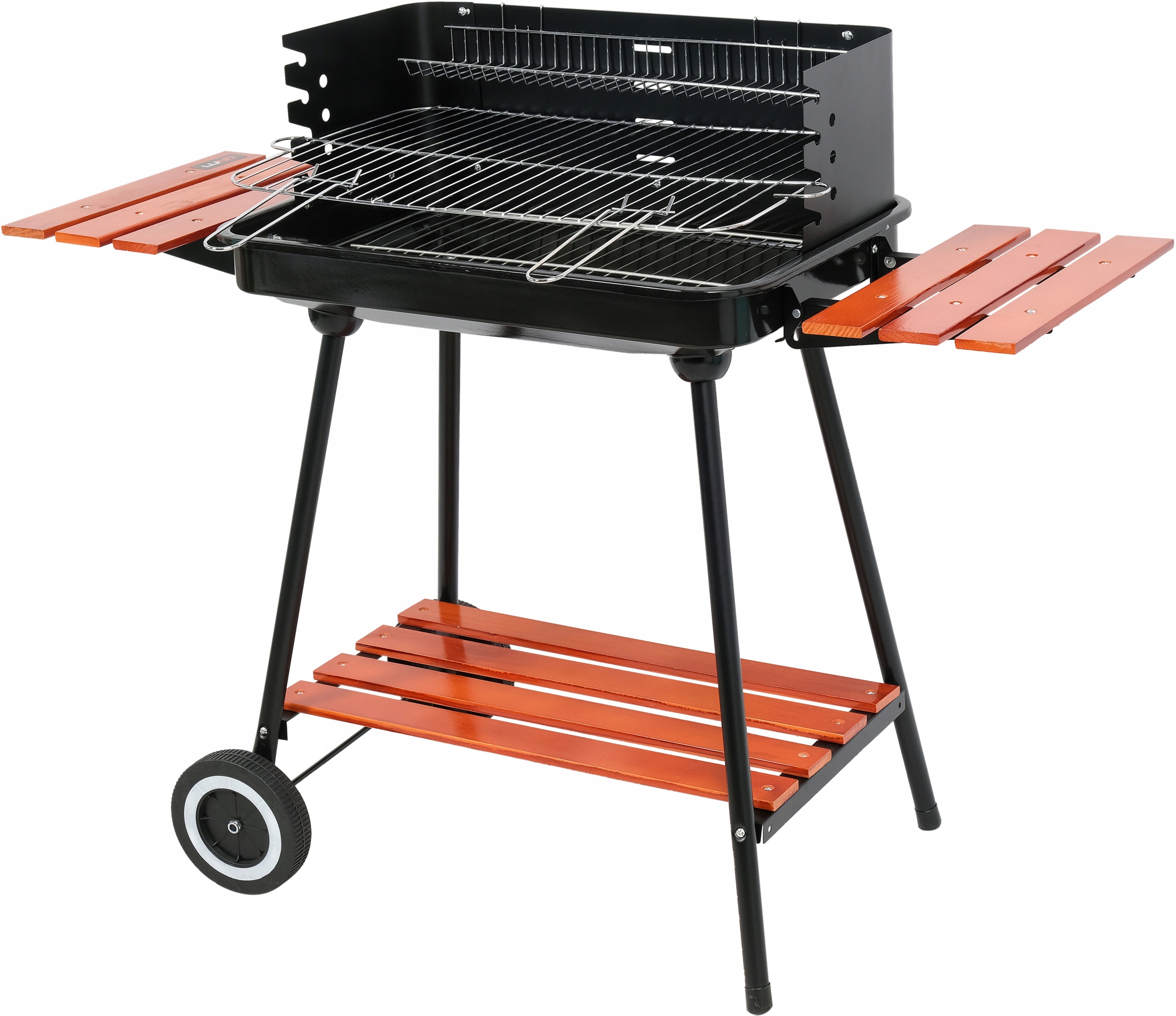 Grill Węglowy Ogrodowy Składane Półki Stalowy Ruszt 53x33cm Przenośny Lund