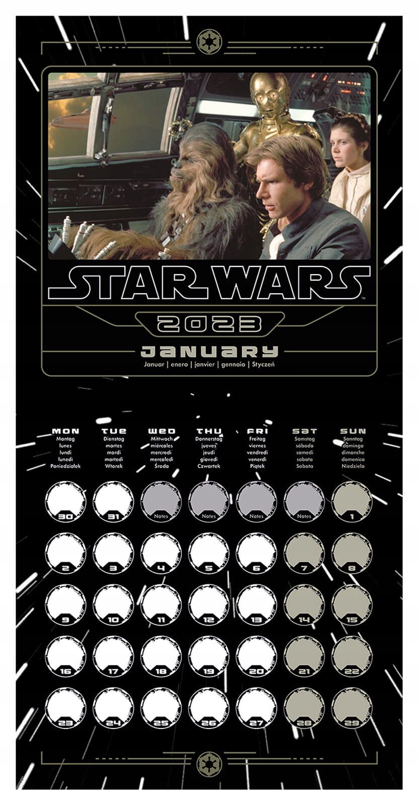 

Kalendarz na ścianę 2023 Star Wars Classic