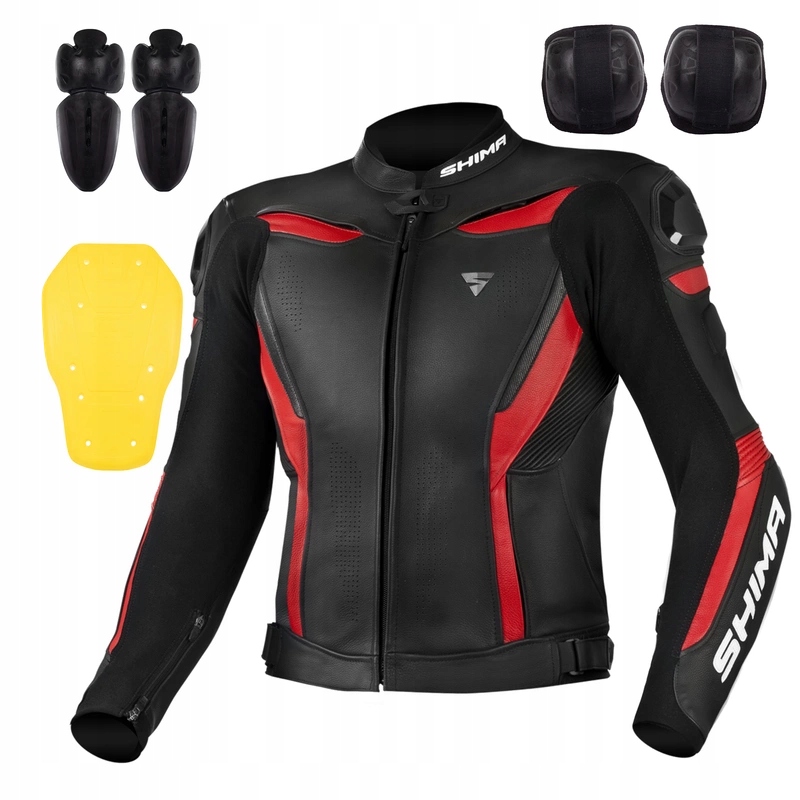 Kožená motocyklová bunda Shima Chase Red pánska mestská Darčeky