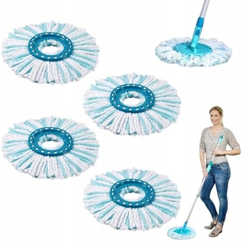 4X Náhradní Hlavice Rotačního Mopu Z Mikrovlákna Pro Leifheit Clean Twist