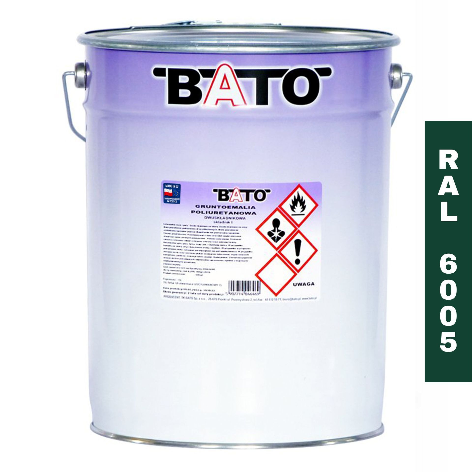 Základní Nátěr Polyuretanová Dvousložková Zelená Ral 6005 12L Bato